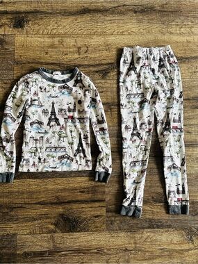 Bedhead Pajamas Kids Eiffel Tower / European Printed Cotton Pajama Set- Size 6